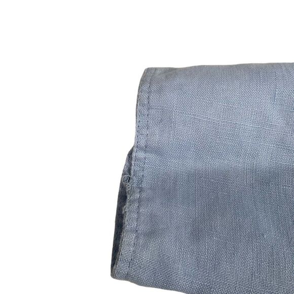 Zara Women's Size Large Linen Blue Button Down Long Sleeves Shirt Blouse - Picture 8 of 16